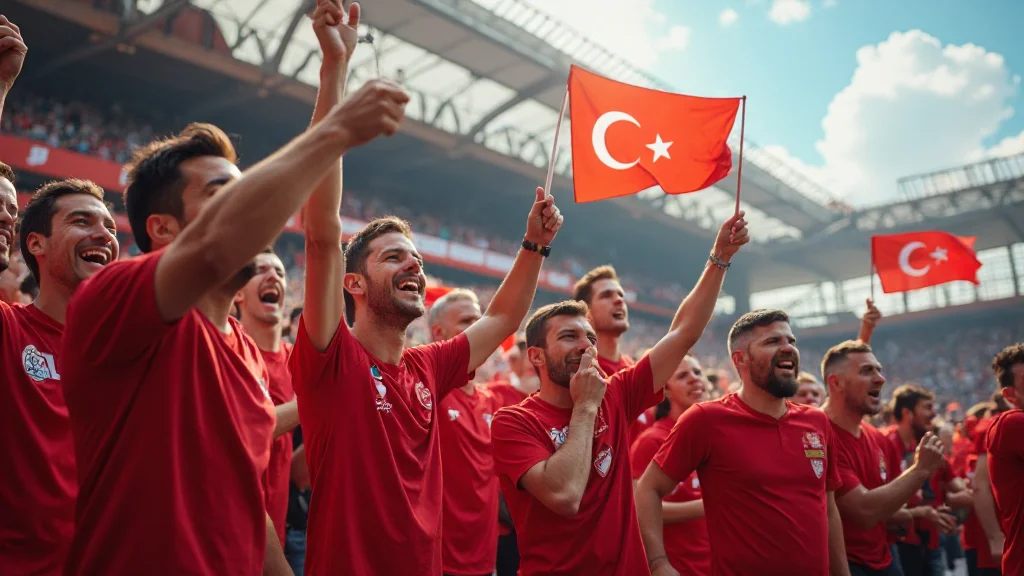 Samsun Atakum - Samsunspor fans cheering passionately in a lively